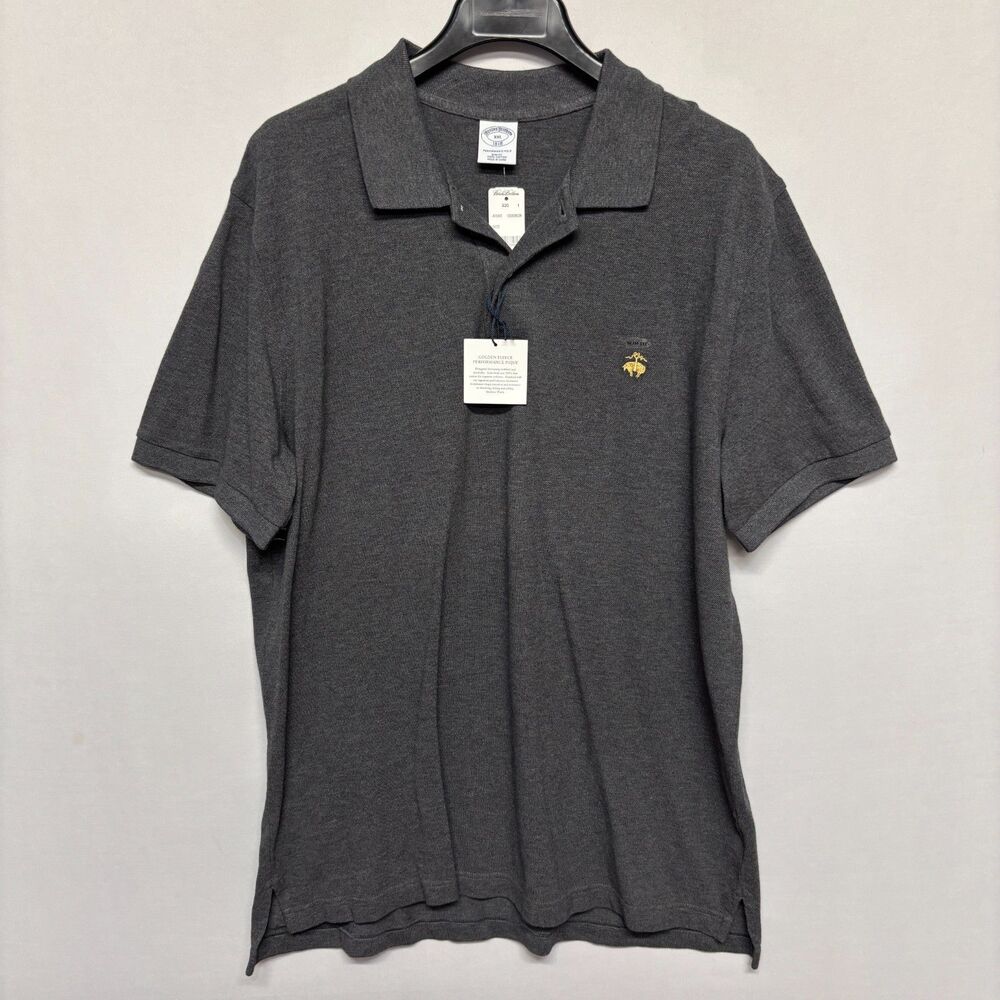 NWT Brooks Brothers Men Slim Fit Performance Polo Shirt XXL 2XL Gray C137 -30